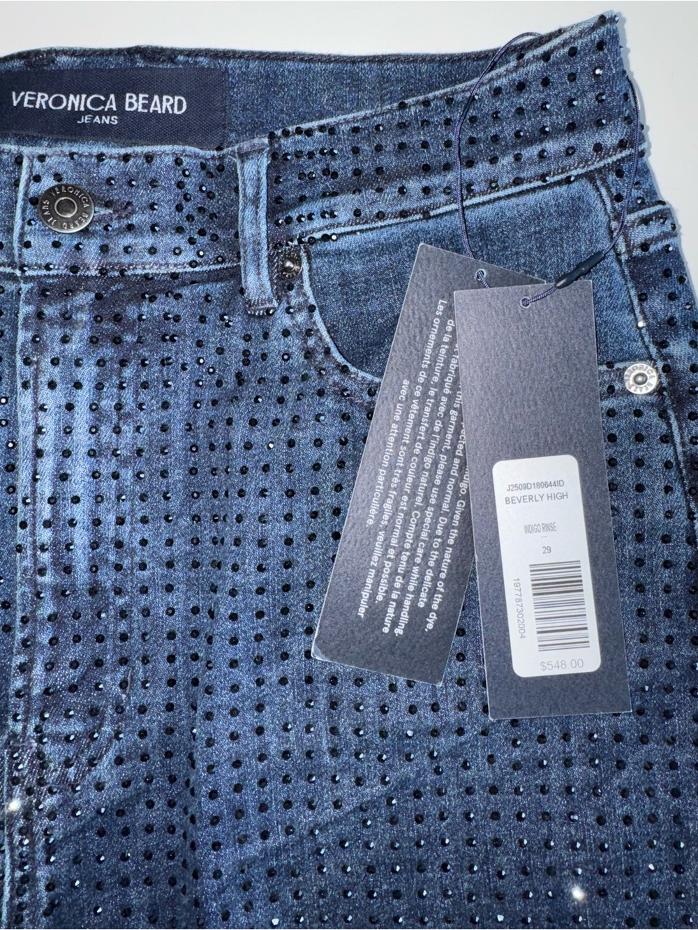Veronica Beard Beverly Rhinestone Skinny-Flare Jean - Picture 10 of 14